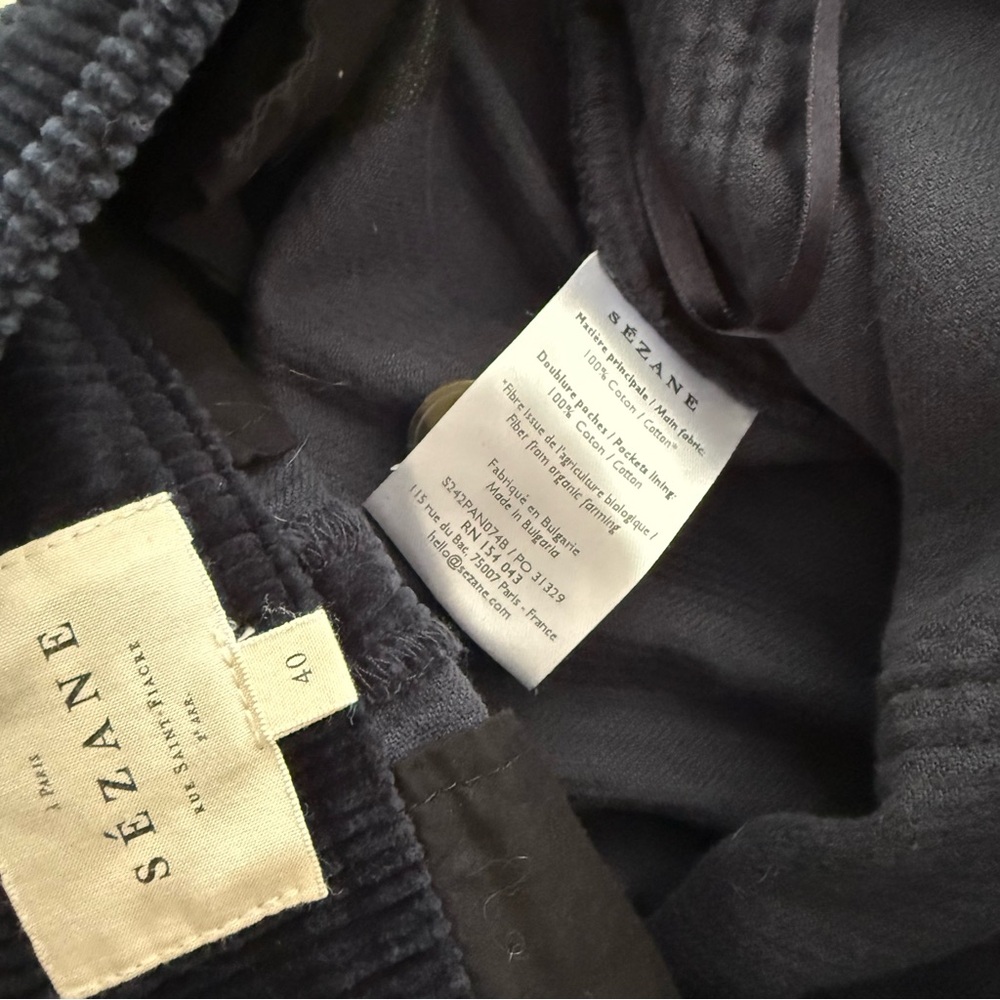 Sezane The 70's Trousers Navy Blue Corduroy EU 40 US 8 - Picture 13 of 16